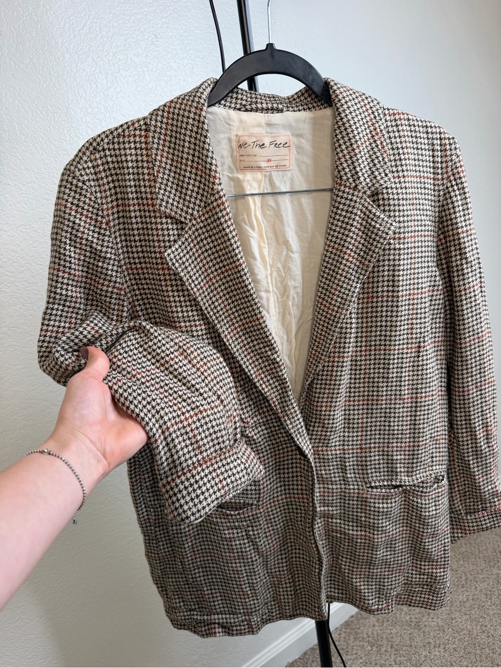 We The Free Brown & Rust Houndstooth Sport Coat